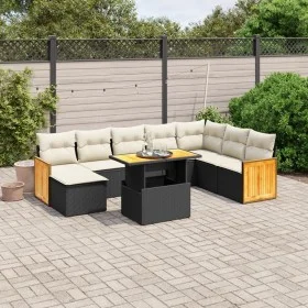 Set de sofás de jardín 8 piezas y cojines ratán sintético negro by , Garden sets - Ref: Foro24-3274094, Price: 543,58 €, Disc...