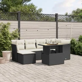Garten-Essgruppe 7-teilig mit schwarzen Polstern aus synthetischem Rattan. von , Gartensets - Ref: Foro24-3275478, Preis: 452...