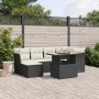 Set de comedor de jardín 7 pzas y cojines ratán sintético negro by , Garden sets - Ref: Foro24-3275478, Price: 441,71 €, Disc...