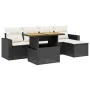 6-teiliges Gartensofa-Set und Kissen aus schwarzem Kunststoff-Rattan. von , Gartensets - Ref: Foro24-3275583, Preis: 373,30 €...