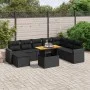 8-teiliges Gartensofa-Set und Kissen aus schwarzem Kunststoff-Rattan. von , Gartensets - Ref: Foro24-3275624, Preis: 598,04 €...