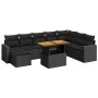 8-teiliges Gartensofa-Set und Kissen aus schwarzem Kunststoff-Rattan. von , Gartensets - Ref: Foro24-3275624, Preis: 598,04 €...