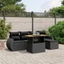 6-teiliges Gartensofa-Set und Kissen aus schwarzem Kunststoff-Rattan. von , Gartensets - Ref: Foro24-3275806, Preis: 435,62 €...