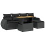 Set de sofás de jardín 6 piezas y cojines ratán sintético negro by , Garden sets - Ref: Foro24-3275806, Price: 413,59 €, Disc...