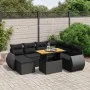 Set de sofás de jardín 8 piezas y cojines ratán sintético negro by , Garden sets - Ref: Foro24-3275827, Price: 571,59 €, Disc...