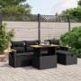 Set de sofás de jardín 6 piezas y cojines ratán sintético negro by , Garden sets - Ref: Foro24-3276135, Price: 408,59 €, Disc...