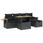 Set de sofás de jardín 6 piezas y cojines ratán sintético negro by , Garden sets - Ref: Foro24-3276135, Price: 416,72 €, Disc...