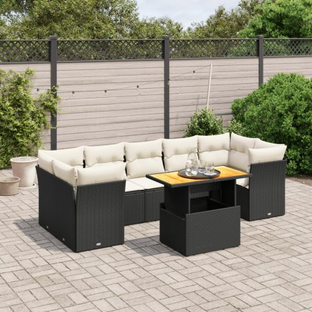 Set de sofás de jardín 8 piezas y cojines ratán sintético negro by , Garden sets - Ref: Foro24-3270699, Price: 498,53 €, Disc...