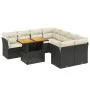 Set de sofás de jardín 8 piezas y cojines ratán sintético negro by , Garden sets - Ref: Foro24-3270720, Price: 566,67 €, Disc...