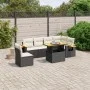 Set de comedor de jardín 7 pzas y cojines ratán sintético negro by , Garden sets - Ref: Foro24-3273541, Price: 472,36 €, Disc...