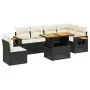 Set de comedor de jardín 7 pzas y cojines ratán sintético negro by , Garden sets - Ref: Foro24-3273541, Price: 472,36 €, Disc...