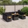 Gartensofagarnitur 11-teilig mit schwarzen Kissen aus synthetischem Rattan von , Gartensets - Ref: Foro24-3273687, Preis: 743...
