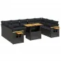 Set de sofás de jardín 11 pzas y cojines ratán sintético negro de , Conjuntos de jardín - Ref: Foro24-3273687, Precio: 758,82...