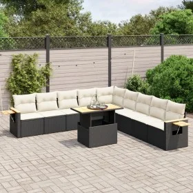 Set mit 11 Stück Gartensofas und Kissen synthetisches Rattan schwarz von , Gartensets - Ref: Foro24-3273702, Preis: 702,07 €,...