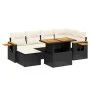 Set de comedor de jardín 7 pzas y cojines ratán sintético negro de , Conjuntos de jardín - Ref: Foro24-3273618, Precio: 456,9...