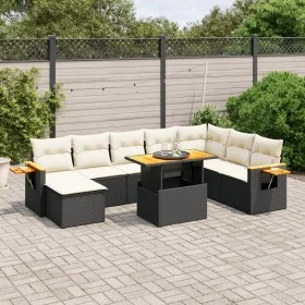 Set de sofás de jardín 8 piezas y cojines ratán sintético negro by , Garden sets - Ref: Foro24-3273653, Price: 553,64 €, Disc...