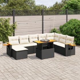 Set de sofás de jardín 8 piezas y cojines ratán sintético negro by , Garden sets - Ref: Foro24-3273653, Price: 542,69 €, Disc...