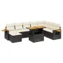 Set de sofás de jardín 8 piezas y cojines ratán sintético negro de , Conjuntos de jardín - Ref: Foro24-3273653, Precio: 554,3...
