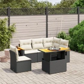 Set de sofás de jardín 6 piezas y cojines ratán sintético negro by , Garden sets - Ref: Foro24-3273520, Price: 418,59 €, Disc...