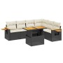 Set de comedor de jardín 7 pzas y cojines ratán sintético negro by , Garden sets - Ref: Foro24-3273534, Price: 454,98 €, Disc...