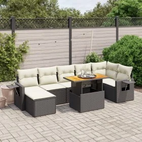 Set de sofás de jardín 8 piezas y cojines ratán sintético negro by , Garden sets - Ref: Foro24-3275709, Price: 511,47 €, Disc...
