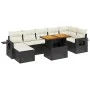 8-teiliges Gartensofa-Set und Kissen aus schwarzem Kunststoff-Rattan. von , Gartensets - Ref: Foro24-3275709, Preis: 511,47 €...