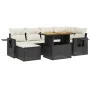 Set de comedor de jardín 7 pzas y cojines ratán sintético negro by , Garden sets - Ref: Foro24-3275702, Price: 456,39 €, Disc...