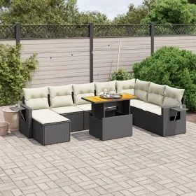Set de sofás de jardín 8 piezas y cojines ratán sintético negro by , Garden sets - Ref: Foro24-3275737, Price: 550,84 €, Disc...