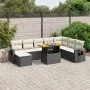 Set de sofás de jardín 8 piezas y cojines ratán sintético negro by , Garden sets - Ref: Foro24-3275737, Price: 550,84 €, Disc...