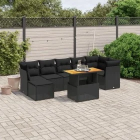 Set de sofás de jardín 8 piezas y cojines ratán sintético negro by , Garden sets - Ref: Foro24-3275484, Price: 537,06 €, Disc...