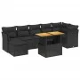 8-teiliges Gartensofa-Set und Kissen aus schwarzem Kunststoff-Rattan. von , Gartensets - Ref: Foro24-3275484, Preis: 537,06 €...