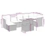 8-teiliges Gartensofa-Set und Kissen aus schwarzem Kunststoff-Rattan. von , Gartensets - Ref: Foro24-3275484, Preis: 537,06 €...