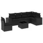 Set de comedor de jardín 7 pzas y cojines ratán sintético negro by , Garden sets - Ref: Foro24-3254972, Price: 481,39 €, Disc...
