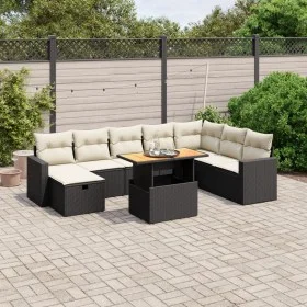 8-teiliges Gartensofa-Set und Kissen aus schwarzem Kunststoff-Rattan. von , Gartensets - Ref: Foro24-3271448, Preis: 541,84 €...