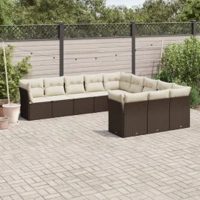Set de sofás de jardín 11 pzas cojines ratán sintético marrón by , Garden sets - Ref: Foro24-3250252, Price: 696,81 €, Discou...