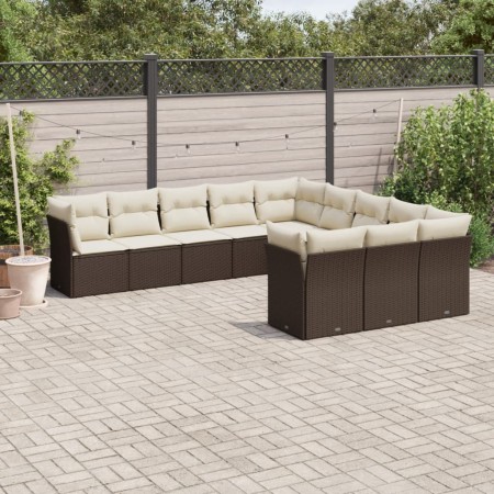 Set de sofás de jardín 11 pzas cojines ratán sintético marrón by , Garden sets - Ref: Foro24-3250252, Price: 707,04 €, Discou...