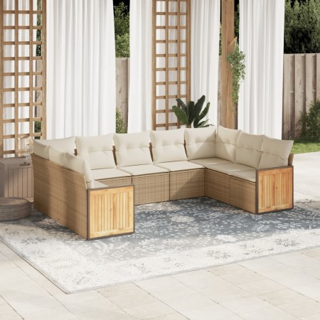Juego de sofás de jardín con cojines beige 8 pzas ratán PE by , Garden sets - Ref: Foro24-3227927, Price: 487,28 €, Discount: %