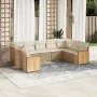 Juego de sofás de jardín con cojines beige 8 pzas ratán PE by , Garden sets - Ref: Foro24-3227927, Price: 541,58 €, Discount: %