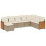 Juego de sofás de jardín con cojines beige 8 pzas ratán PE by , Garden sets - Ref: Foro24-3227927, Price: 541,58 €, Discount: %