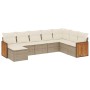 Juego de sofás de jardín con cojines beige 8 pzas ratán PE by , Garden sets - Ref: Foro24-3227927, Price: 487,28 €, Discount: %