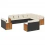 Set de sofás de jardín 12 piezas cojines ratán sintético negro by , Garden sets - Ref: Foro24-3228191, Price: 794,89 €, Disco...