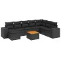 8-teiliges Gartensofa-Set und Kissen aus schwarzem Kunststoff-Rattan. von , Gartensets - Ref: Foro24-3257910, Preis: 564,60 €...
