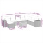 8-teiliges Gartensofa-Set und Kissen aus schwarzem Kunststoff-Rattan. von , Gartensets - Ref: Foro24-3257910, Preis: 561,88 €...
