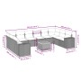 Gartensofagarnitur 11-teilig mit grauen Polstern aus synthetischem Rattan von , Gartensets - Ref: Foro24-3257950, Preis: 646,...