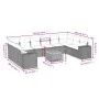 Set de sofás de jardín 11 pzas y cojines ratán sintético gris by , Garden sets - Ref: Foro24-3257950, Price: 667,90 €, Discou...