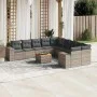 Set de sofás de jardín 11 pzas y cojines ratán sintético gris by , Garden sets - Ref: Foro24-3257971, Price: 667,90 €, Discou...