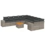 Set de sofás de jardín 11 pzas y cojines ratán sintético gris by , Garden sets - Ref: Foro24-3257971, Price: 667,90 €, Discou...