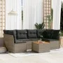 Set de sofás de jardín 7 piezas con cojines ratán PE gris by , Garden sets - Ref: Foro24-3255892, Price: 396,41 €, Discount: %