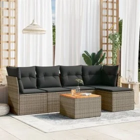 Set de muebles de jardín 6 pzas y cojines ratán sintético gris by , Garden sets - Ref: Foro24-3255948, Price: 343,37 €, Disco...