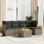 Gartenmöbel-Set, 6-teilig, mit grauen Polstern aus synthetischem Rattan. von , Gartensets - Ref: Foro24-3255948, Preis: 343,3...